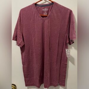 Flag & Anthem Men's V-Neck Short Sleeve Tee T-Shirt Red Heather Size Medium NWT
